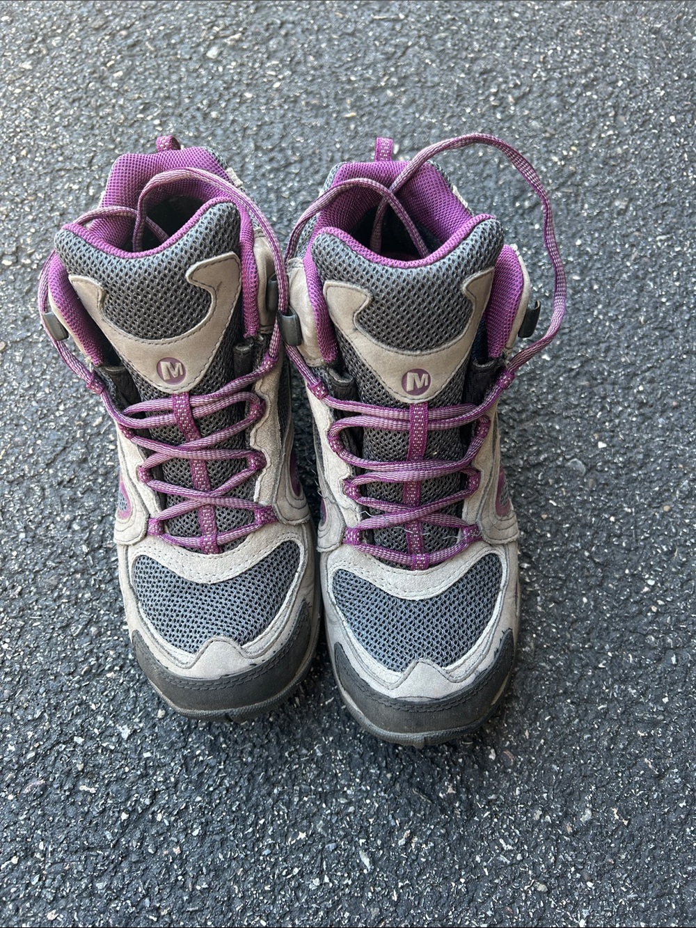 Merrell Women's Lace-Up Hiking Boots in Gray and Purple